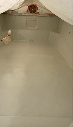 Coque fortement osmosée, rénovée