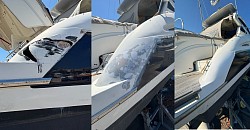 Reparation yacht et bateau, reparation polyester et epoxy. Fibres de verre et Kevlar.